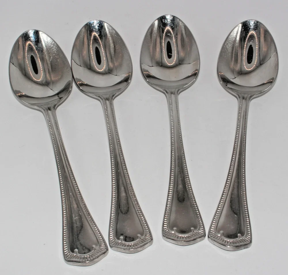 Vintage Waterford Somerset SET 4 Place Oval Soup 18/10 Spoon Stainless